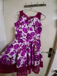 Pink And White Floral Design. With Sleeves.