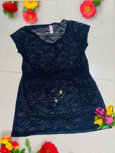 Navy Lace Mini Dress