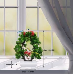 1st  POKA Artificial green plant with sparrow for