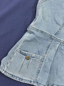 sleeveless denim mini dress