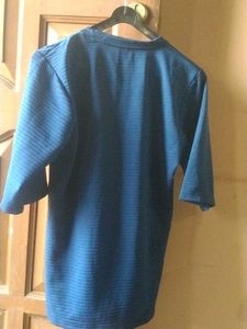 Blue Striped 3/4 Sleeve Top