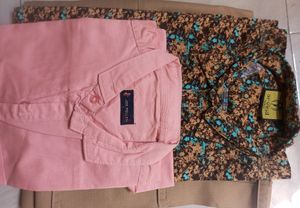Floral Printshirt,Pink shirt ,Casual KhankiPant L