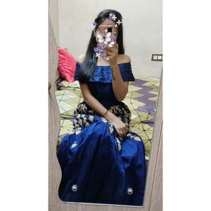 Radiant in Navy Our Off-Shoulder Pearl Bliss