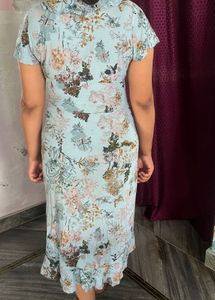 BLUE PRINTED DRESS