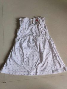 Girls' White & Red Polka Dot Dress