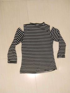 Striped Cold Shoulder Top