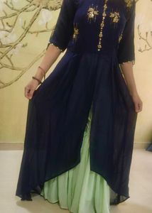 Highlow Slit Cut Gown Cum Sharara