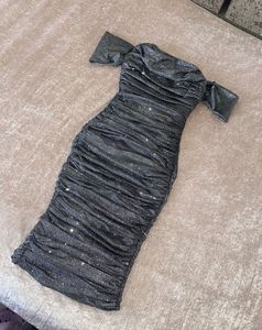House of CB Carlotta Silver Grey Sparkle Glitter