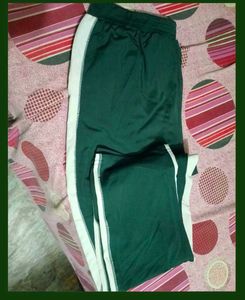 Green &amp; White Striped Joggers