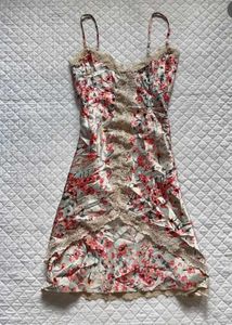 Floral Lace Trim Slip Dress