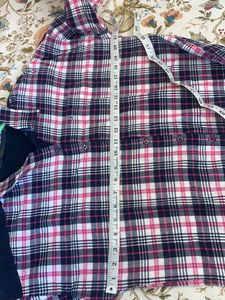 Pink &amp; Navy Plaid Button-Up Tunic