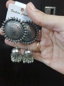 Oxidized Jhumka Earrings