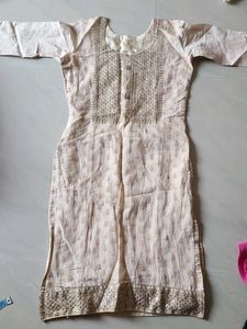 Elegant Cream &amp; Gold Kurti