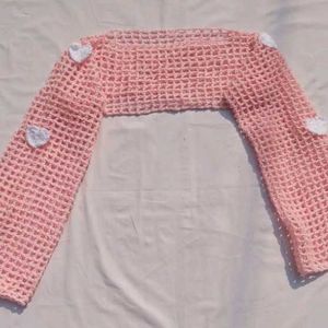 Crochet Heart Sleeve Shrug