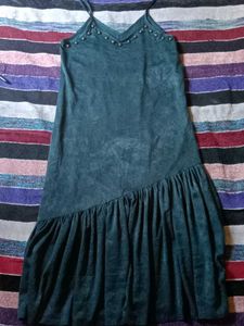Green Dress with Studded Detail