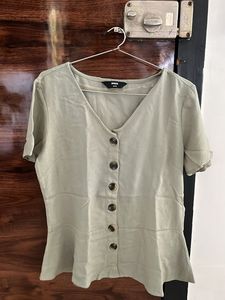 Sage Green Button-Down Top