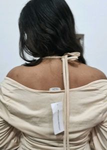 Beige Ruched Top 🎀