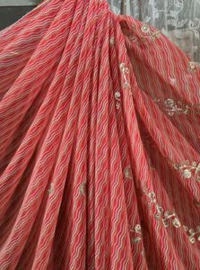 Red Embroidered Saree