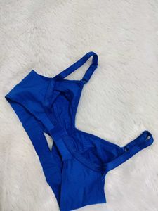 Non-padded blue cotton bra