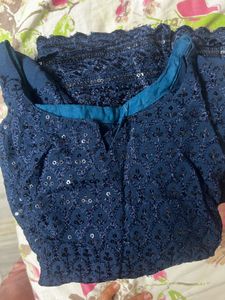 Elegant Blue Kurta And Green Combo