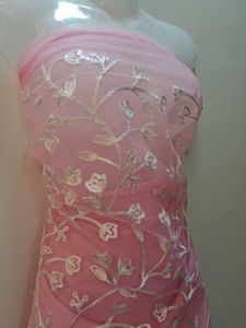 Pink Embroidered Dress Material