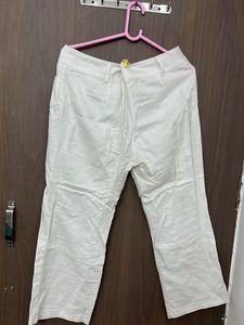 Pure Cotton White Comfy Pant For Waist 34