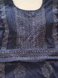Elegant Ethnic Gown With Padded Bust,With Duppata