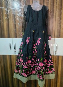Elegant Black Floral Gown
