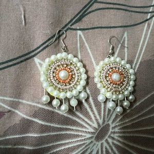 Beaded Pearl Drop Earrings