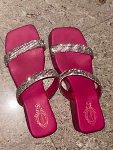 Pink Rhinestone Slides