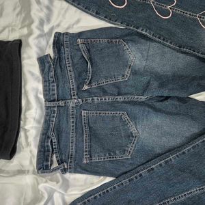 low waist bootcut Denim With Cutout Y2k
