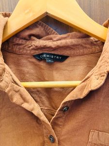 Brown Corduroy Button-Down Shirt