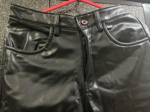 Black Faux Leather Pants