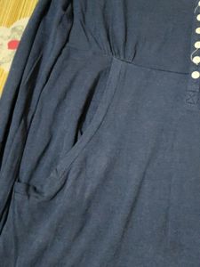 Navy Long Sleeve Tunic Top