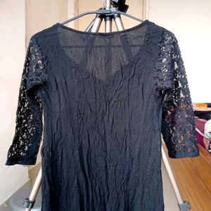 Black Lace above Knee length Dress
