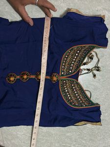 Elegant Blue kurta set bandhni bottom with dupptta