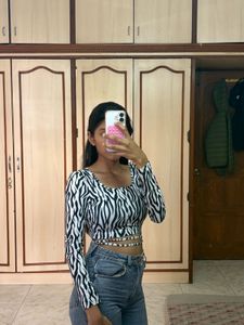 Zebra Print Crop Top