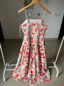 Fit &amp; Flare Tropical Beach Printed Maxi Dress