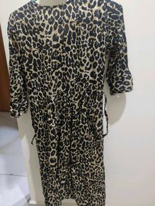 Animal Print Casual Satin Kurta