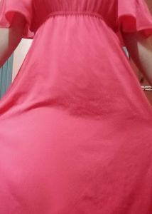 Coral Cold Shoulder Dress