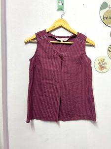 Maroon Women Sleeveless Top