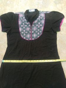 Black Pure Cotton Kurti