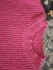 Pink Knit Sleeveless Top