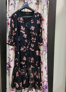 Black A Line Wrap Dress