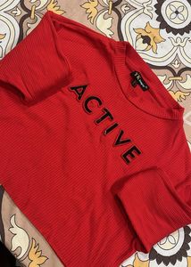 Red Active Crop Top