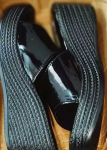 Black Platform Slide Sandals