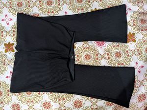 Bootcut Black Ribbed Trouser ⚫