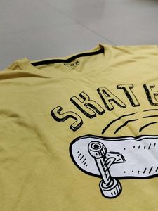 Yellow &#34;Skate Crew&#34; Graphic Print Full Sleeve
