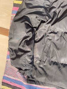 black oversized puffer jacket