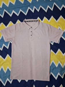 H&amp;M Light Pink Waffle Knit Polo T-Shirt